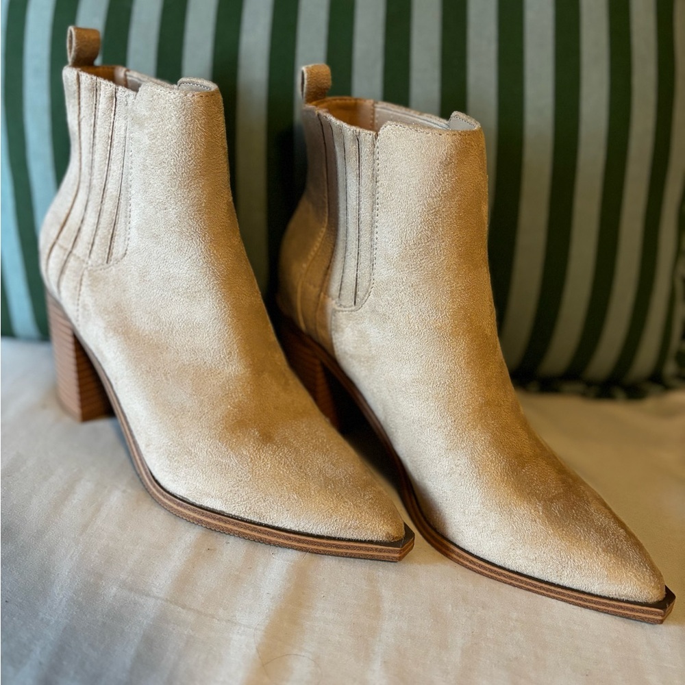 Elegant Cream Ankle Boots